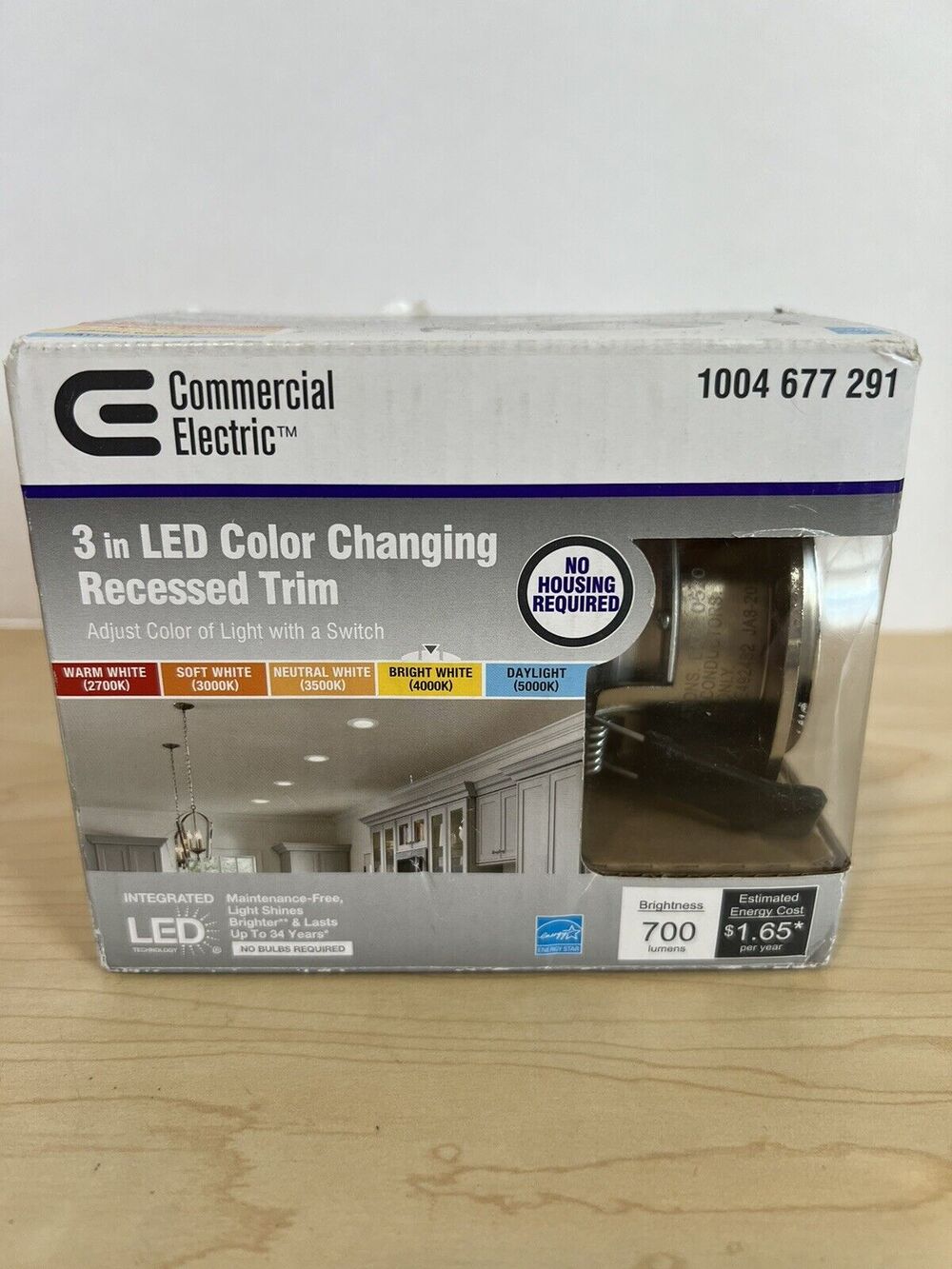 3 in Recessed LED Light With Brushed Nickel Trim Color Changing Commercial Elec